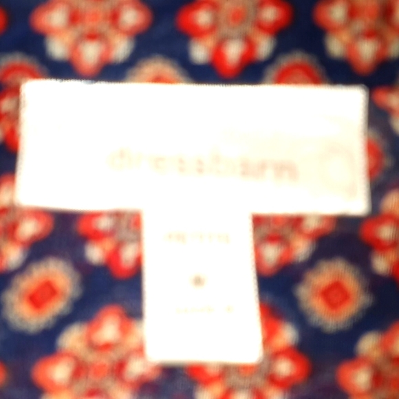 Dress Barn Sheer Printed Roll Tab Sleeve Blouse - Picture 10 of 11